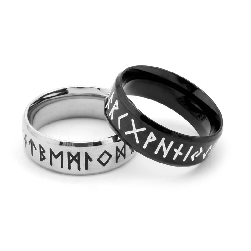 Runic Sigil Band β Viking Number Ring of Power