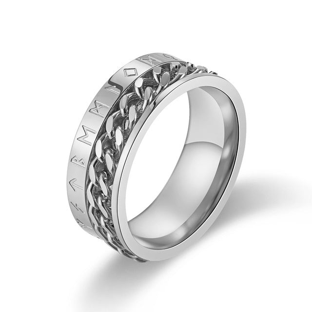 Oathbound Text Ring - Viking Chain - Bound Legacy