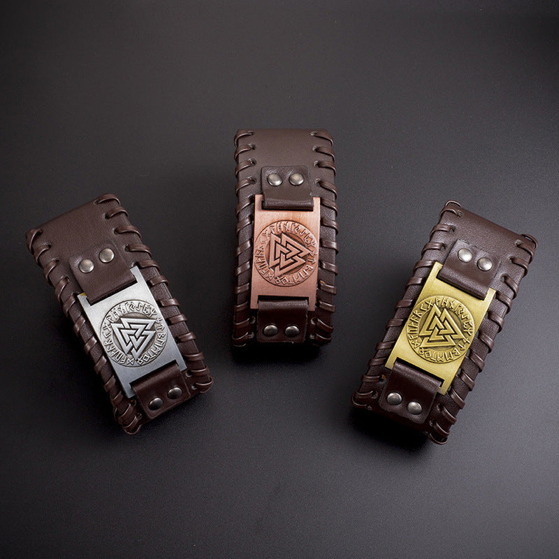 "Totemforce" β Triangle Leather Energy Bracelet