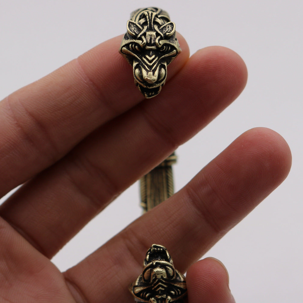 "Shadowfang" β Viking Wolf Head Bracelet