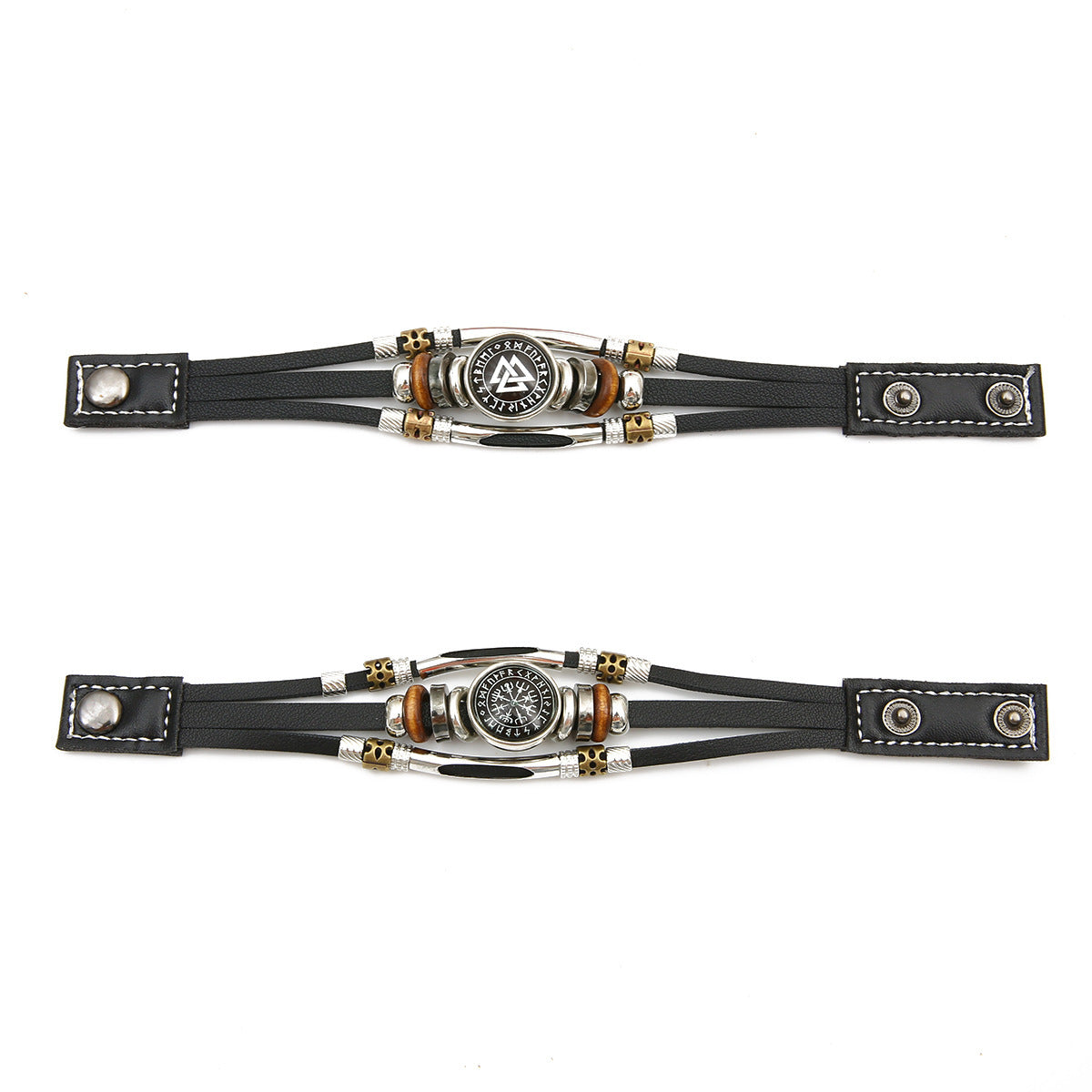 "Compassmark" – Viking Pirate Leather Bracelet