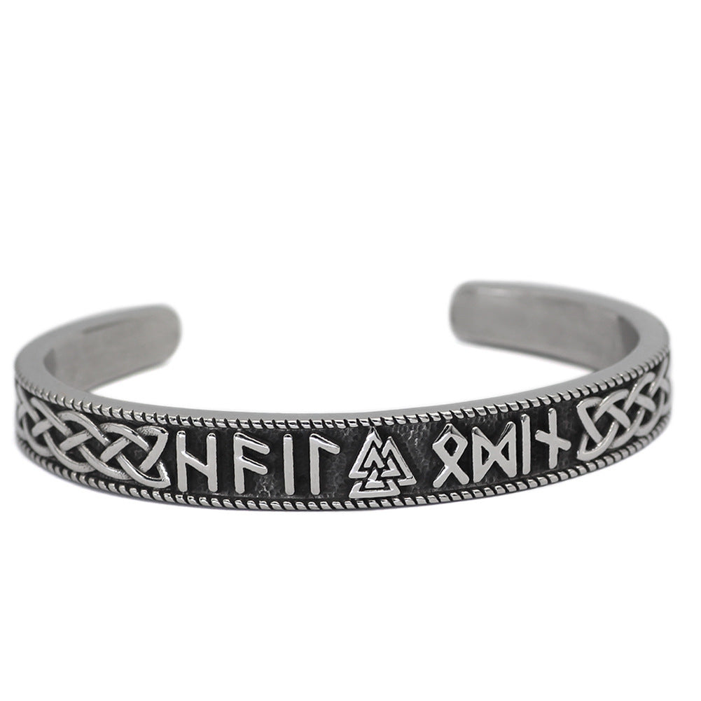 Runehold Cuff" – Viking Rune Triangle Bracelet
