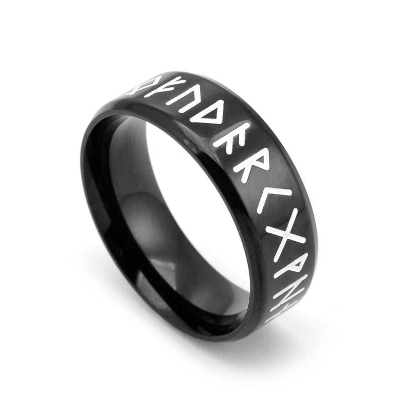 Runic Sigil Band β Viking Number Ring of Power