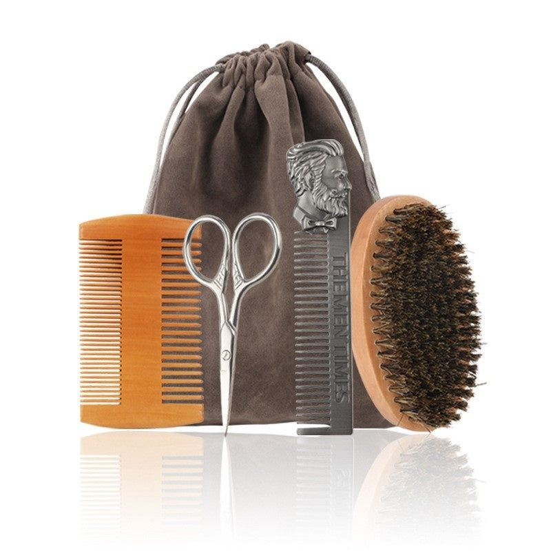 RuneWood Set β Solid Bristle Beard Brush Kit