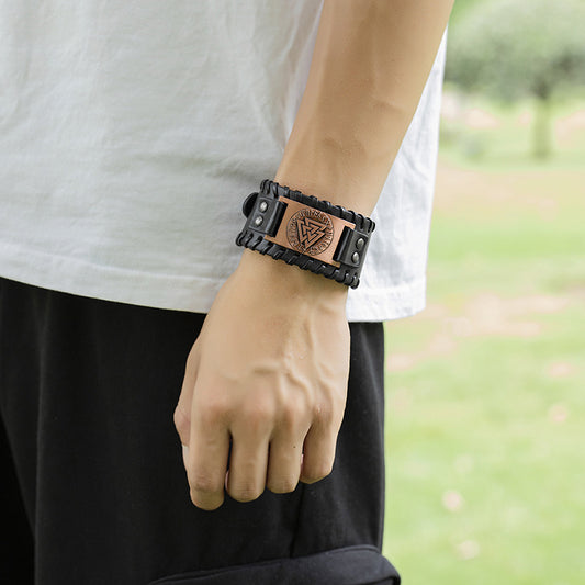 "Totemforce" – Triangle Leather Energy Bracelet