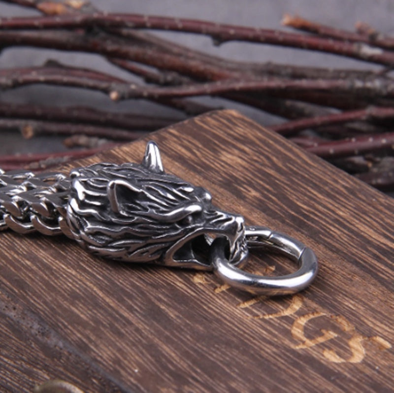 "Titanfang" – Wolf Head Titanium Bracelet