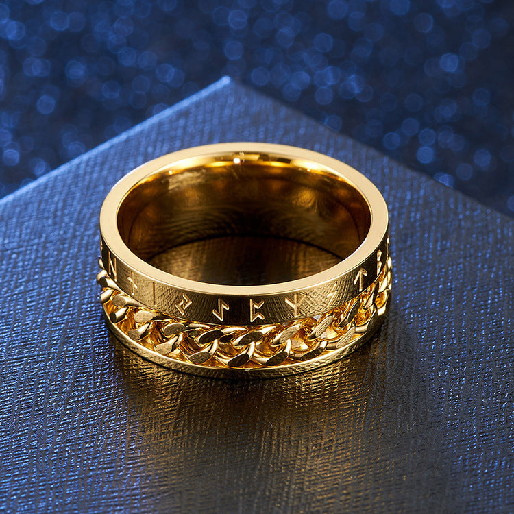 Oathbound Text Ring - Viking Chain - Bound Legacy