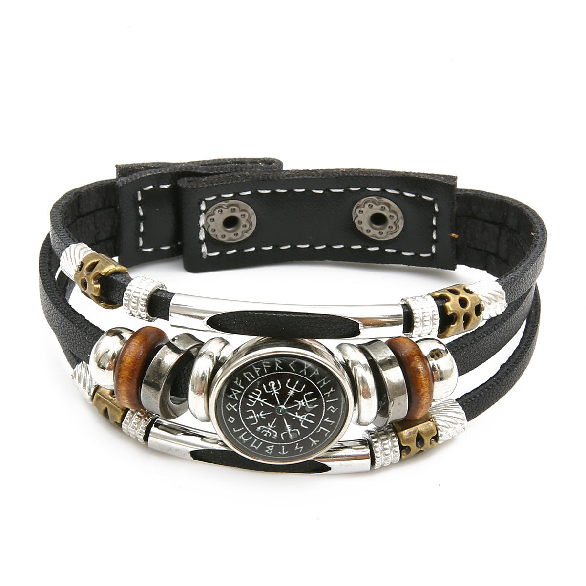 "Compassmark" – Viking Pirate Leather Bracelet