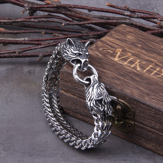 "Titanfang" – Wolf Head Titanium Bracelet