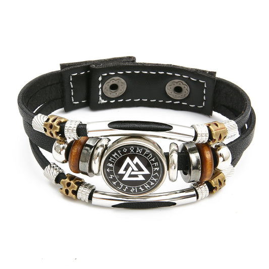"Compassmark" – Viking Pirate Leather Bracelet