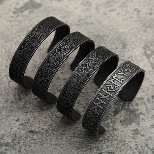 "Ironmark" – Retro Viking Steel Bracelet