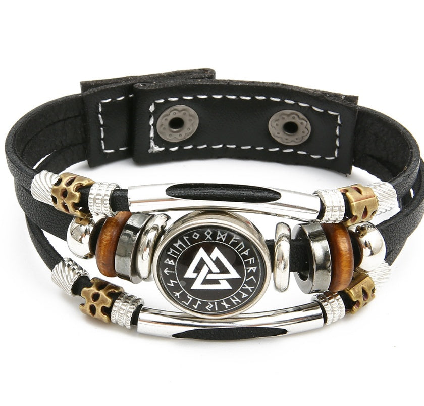 "Compassmark" – Viking Pirate Leather Bracelet